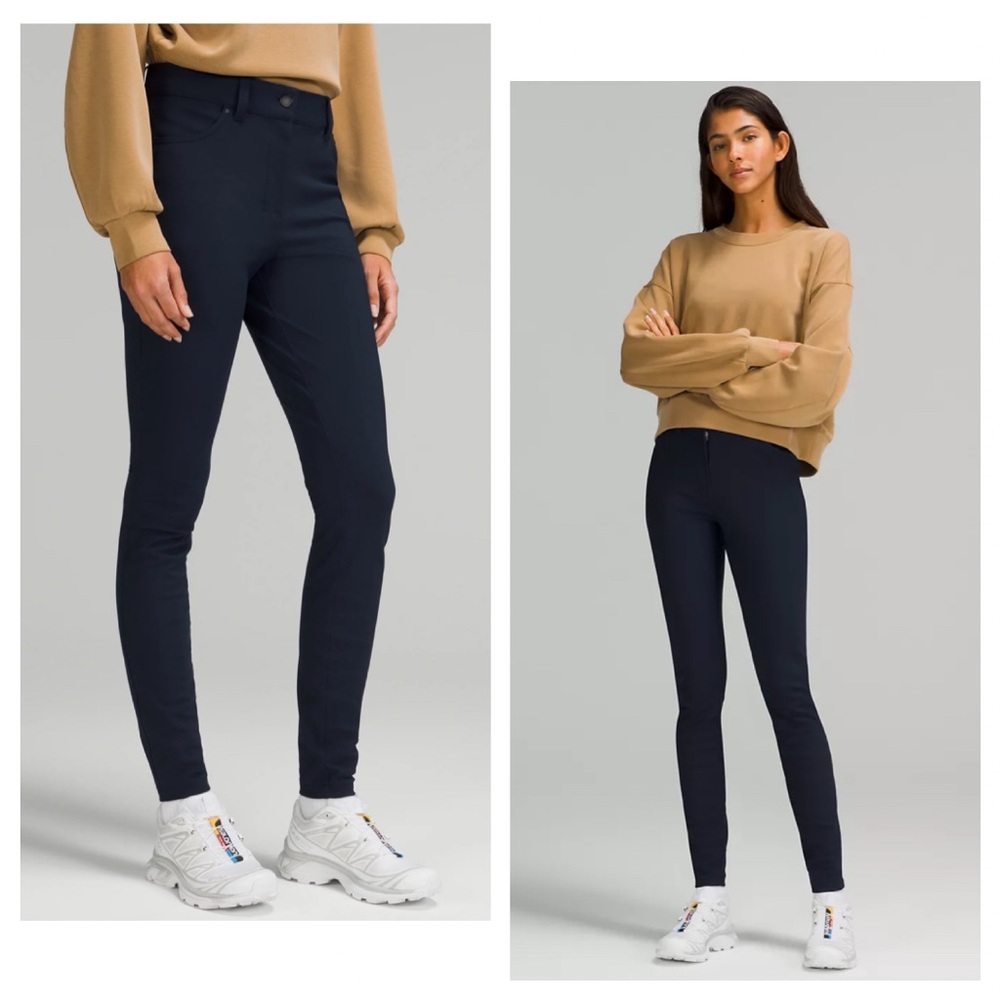City Sleek Slim-Fit 5 Pocket High-Rise Pant NAVY